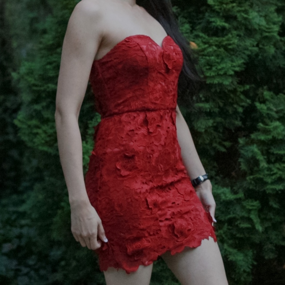 Dark red dress